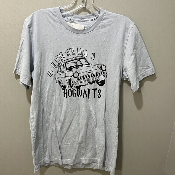 Get in Loser Hogwarts Blue T Shirt Medium Graphic Tee Harry Potter - Picture 8 of 8
